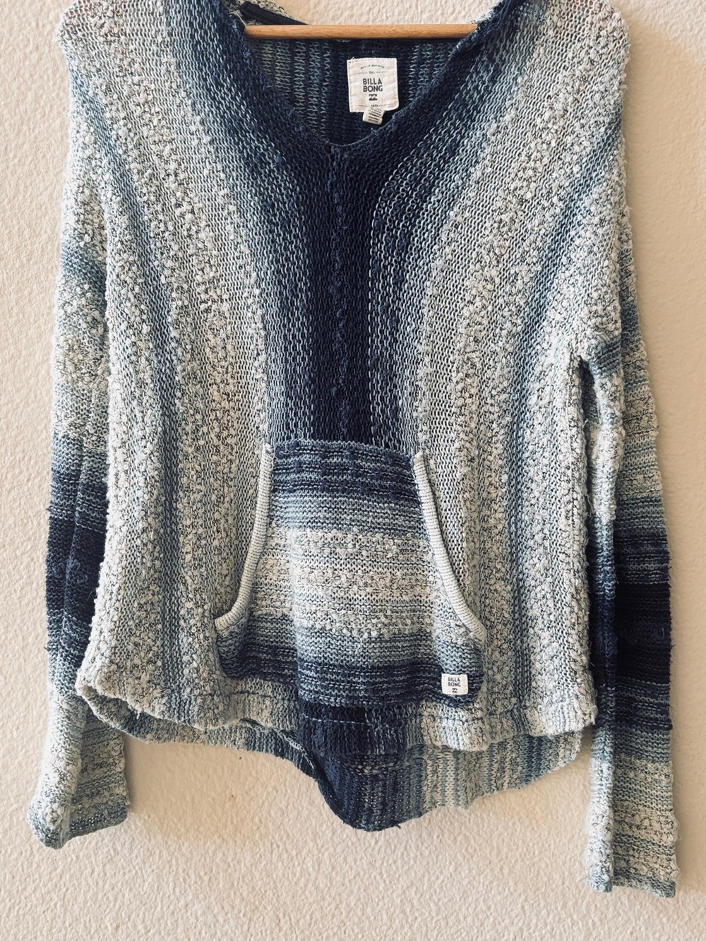 Billabong Striped Hooded Sweater Size M
